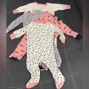 Onesies brand girl 3-6 month pajama bundle